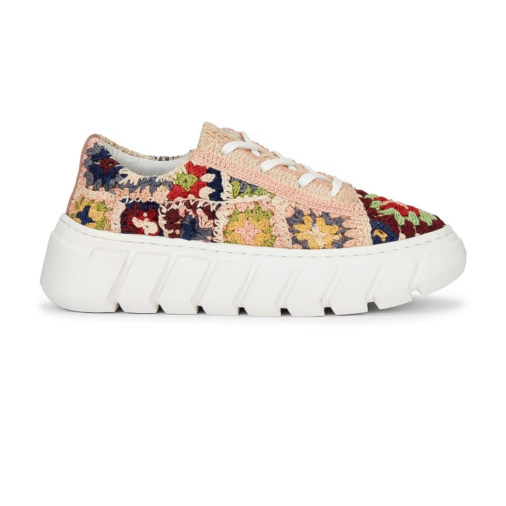 Free People Multicolor Crochet Platform Sneaker - Sz 39 (US 9)